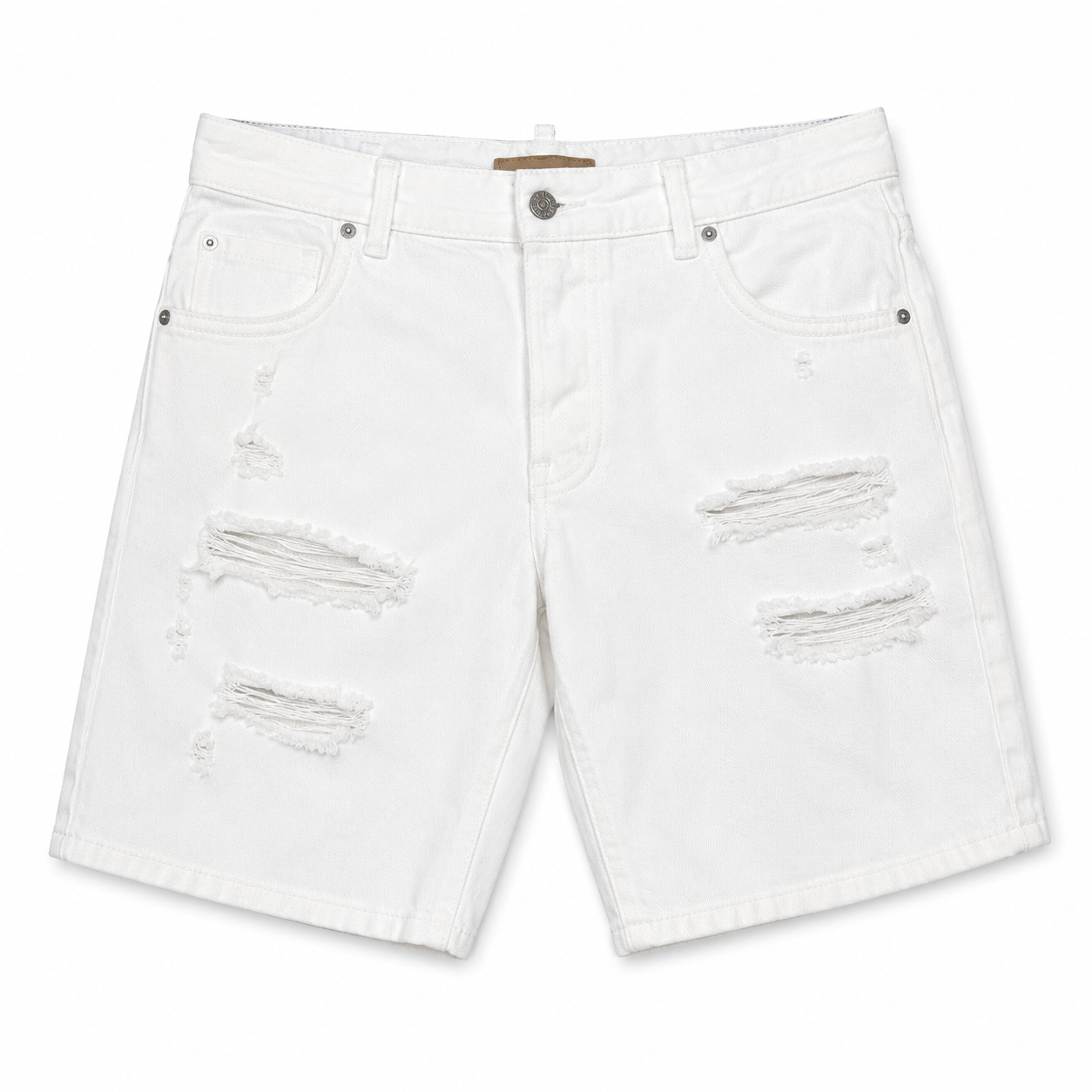Short Jean Blanc Homme I’M Brian Kevin L1810 – Bermuda Denim Destroy Off White Premium