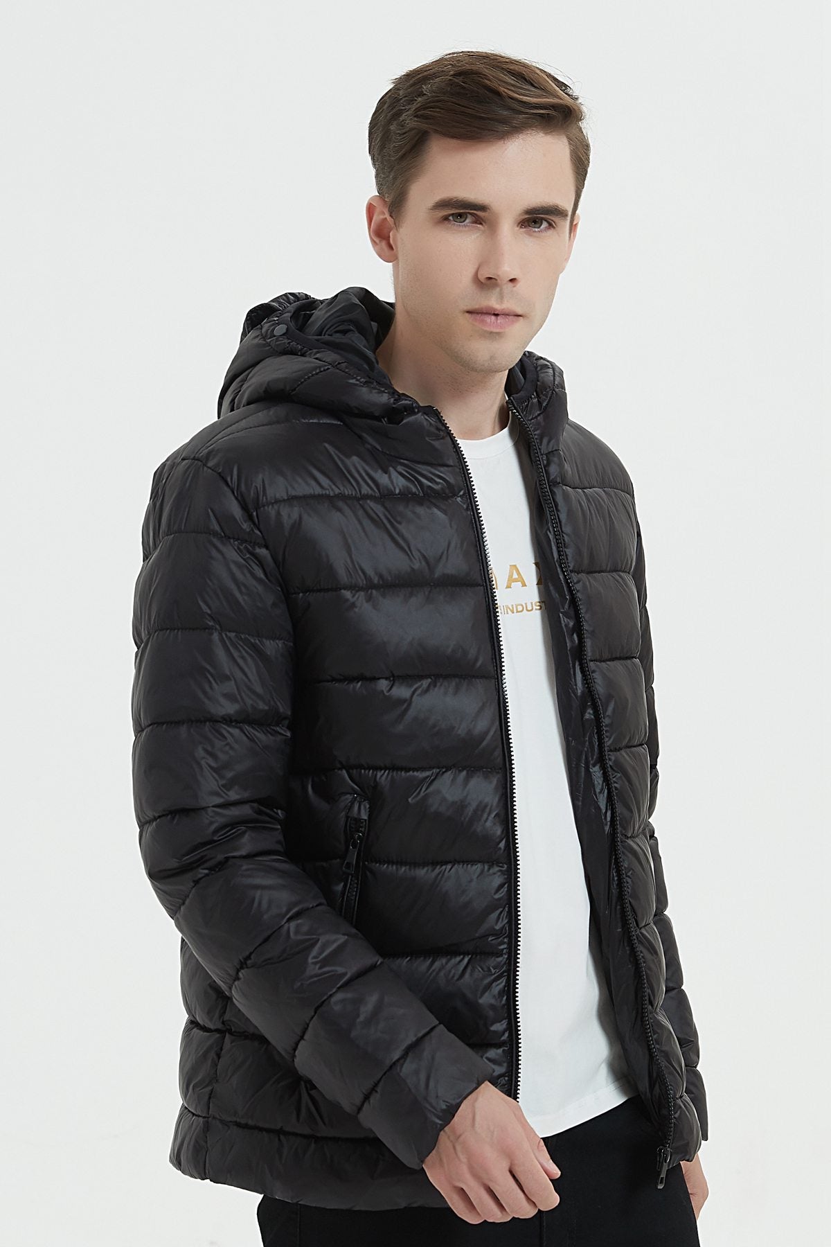 Veste Capuche avec Lunette intégré - Doudoune Légère Mi-Saison - Noir