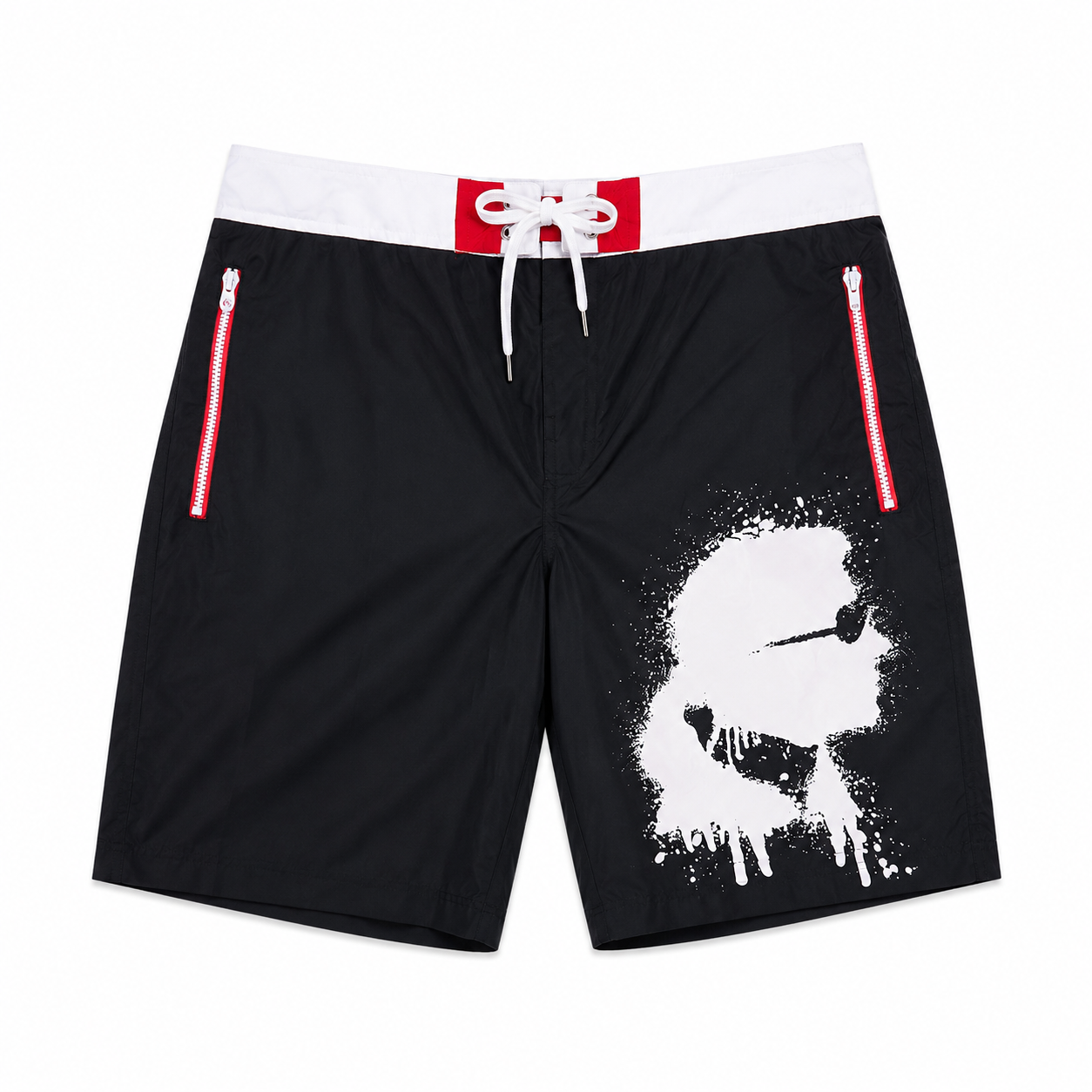Short de Bain Karl Lagerfeld Long Boardshort Black White Homme