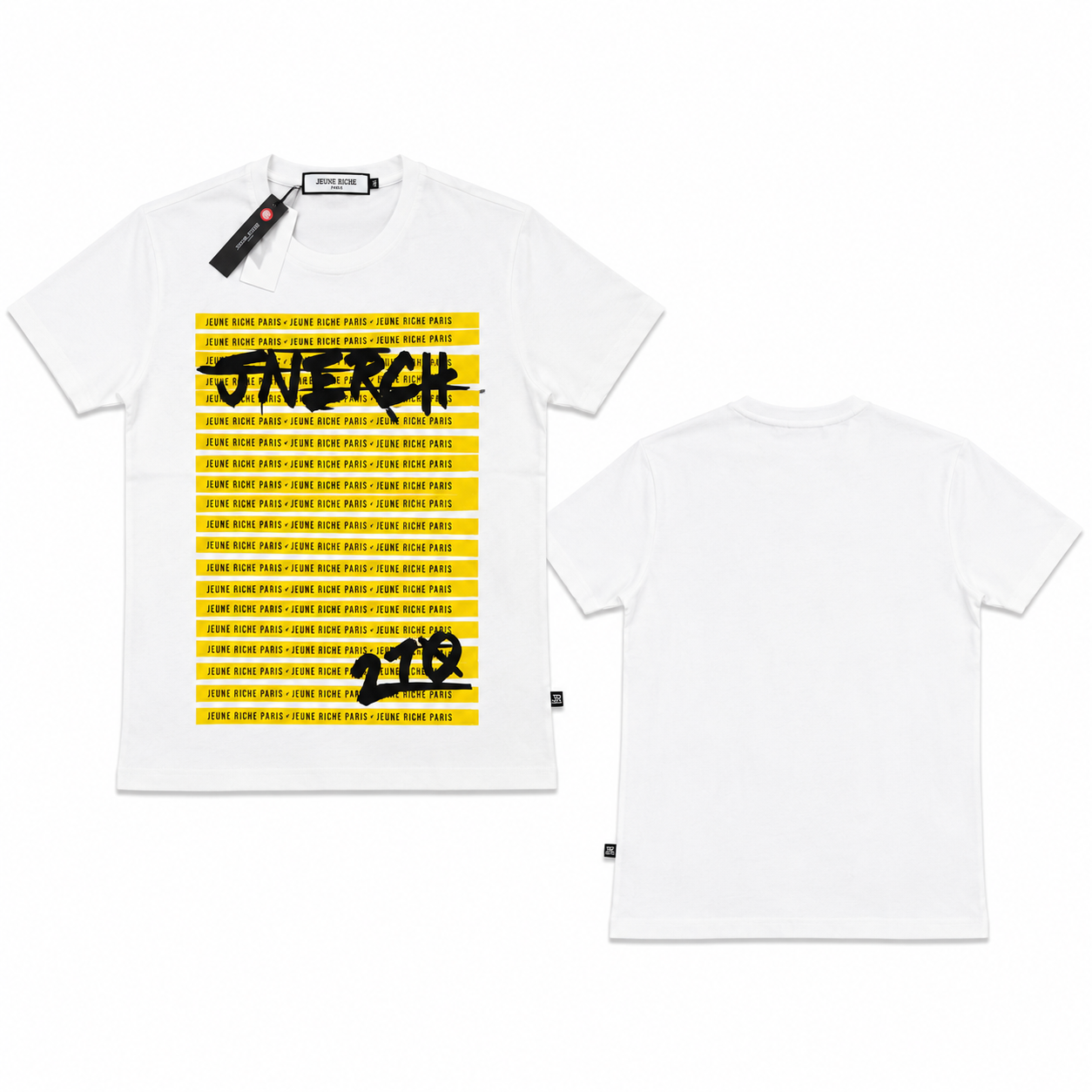 T-shirt Jeune Riche Paris Blanc – Signature Graphic - Print DO NOT CROSS WHITE