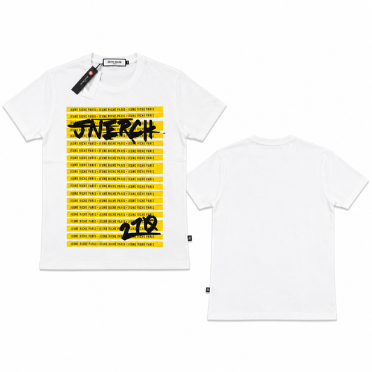 T-shirt Jeune Riche Paris Blanc – Signature Graphic - Print DO NOT CROSS WHITE