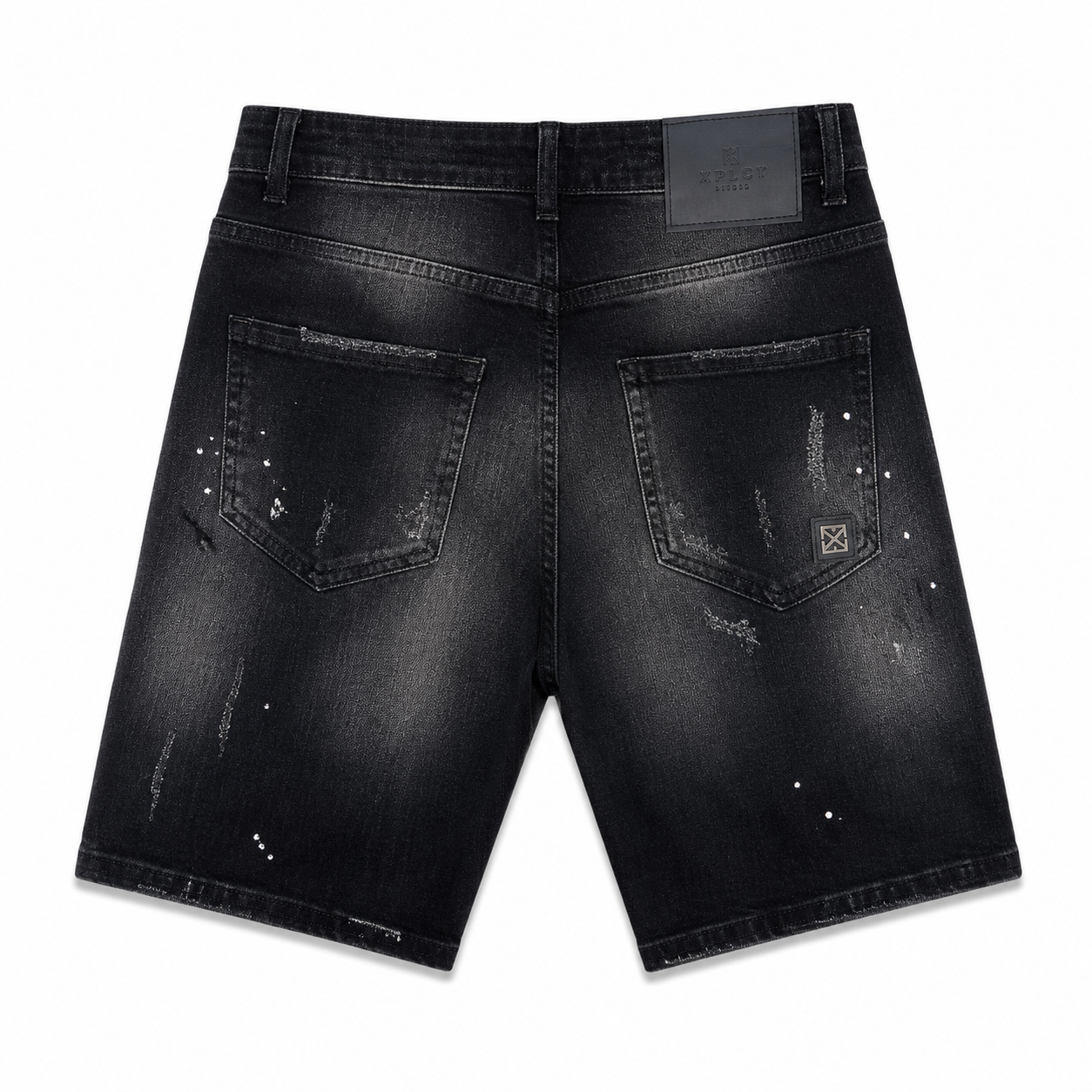 Short Jean Noir Effet Peinture XPLCT Studios – Short Homme Streetwear Premium
