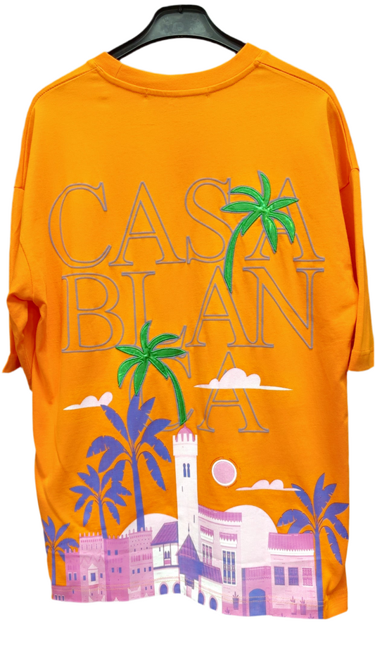 T-SHIRT CASABLANCA BRODERIE - Orange