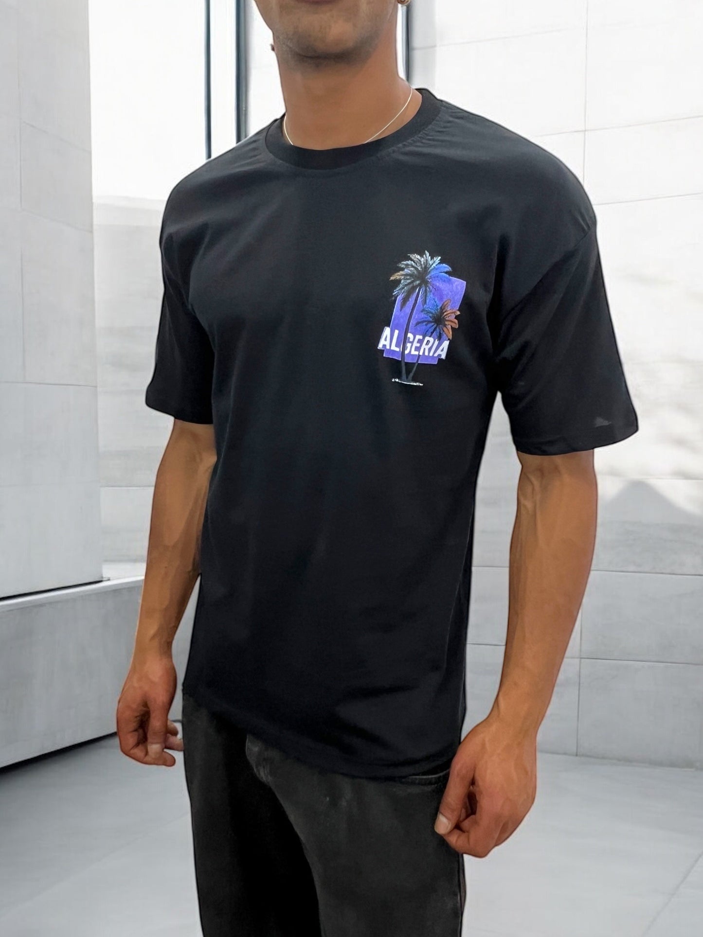 T-shirt ALGERIA PALMIERS - noir