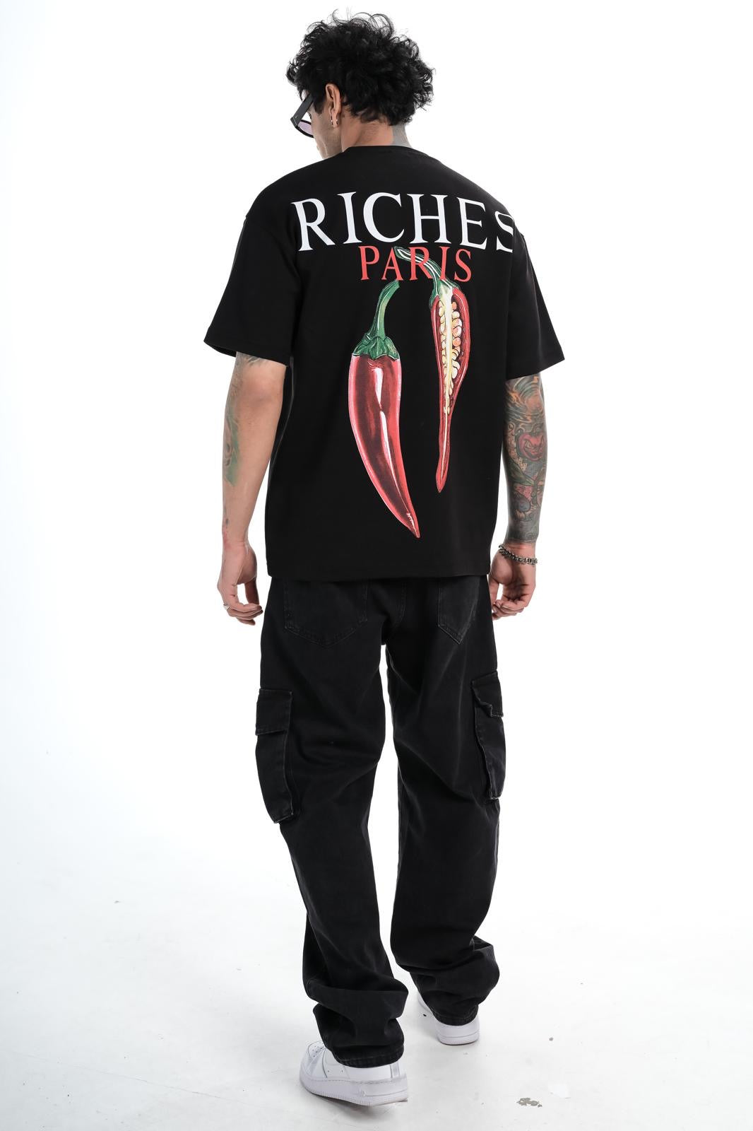 T-shirt Riches Paris Noir Réf:RCH-863 (Piment)
