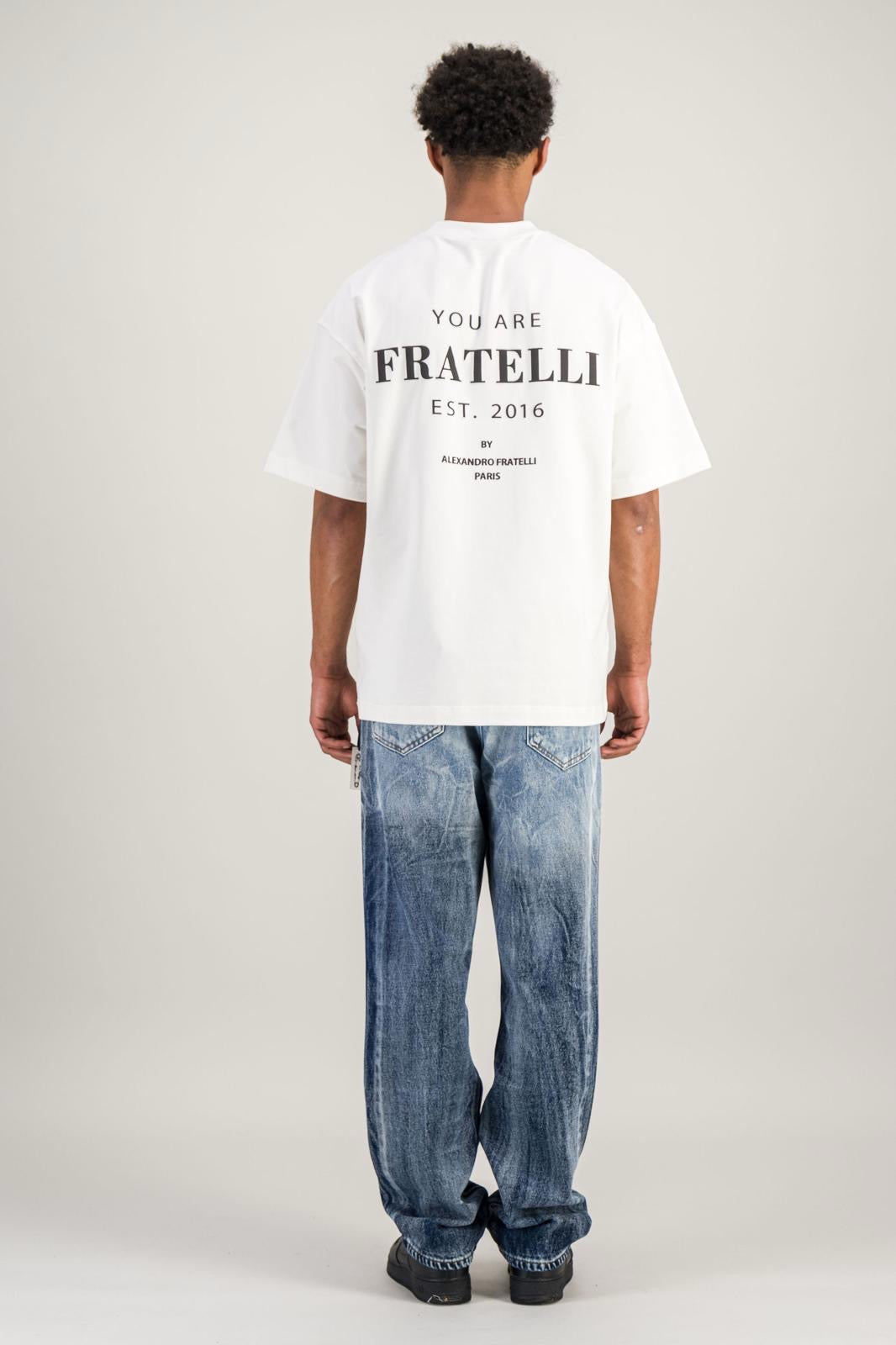 ALEXANDRO FRATELLI - T-SHIRT YOU ARE FRATELLI  BLANC