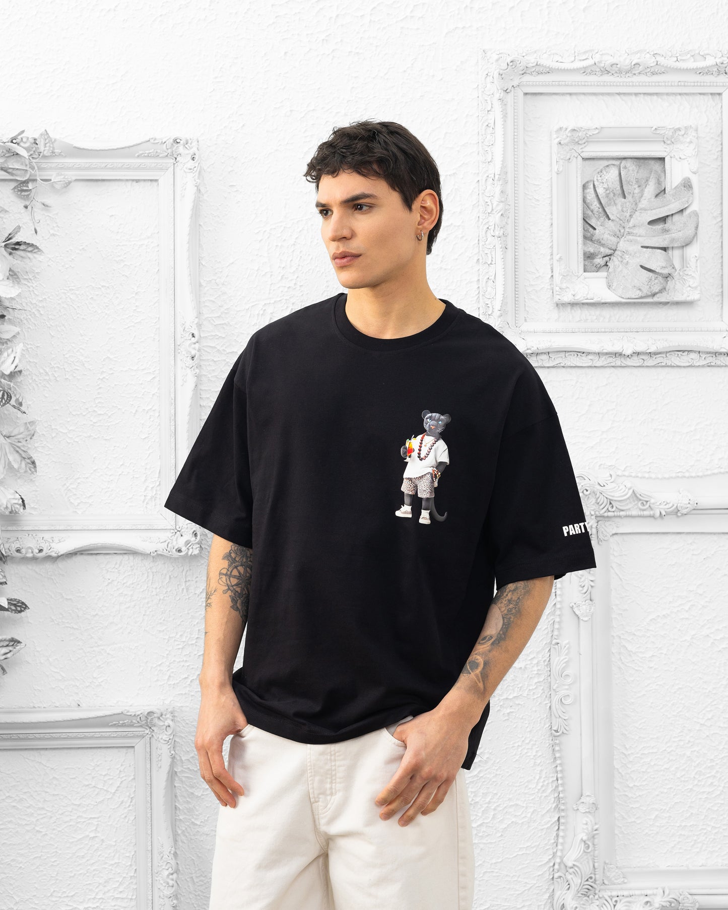 T-SHIRT ANIMAL PARTY, Spring/Summer, Panthère Black 3D