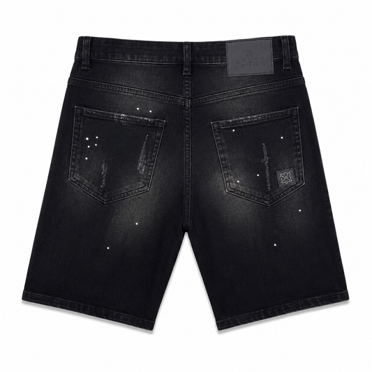 Short Jean Noir Délavé XPLCT Studios – Short Homme Streetwear Premium