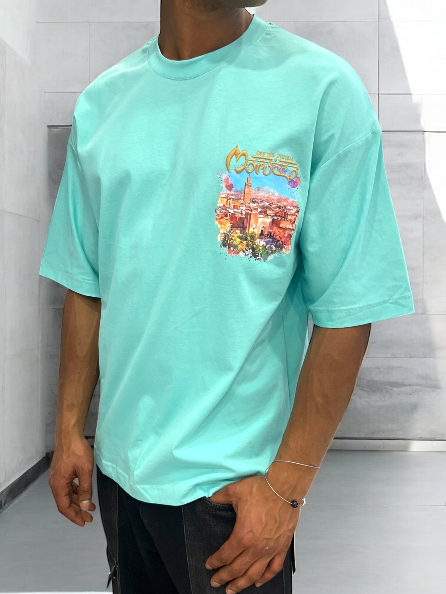 T-shirt MOROCCO VIBES - bleu sarcelle clair