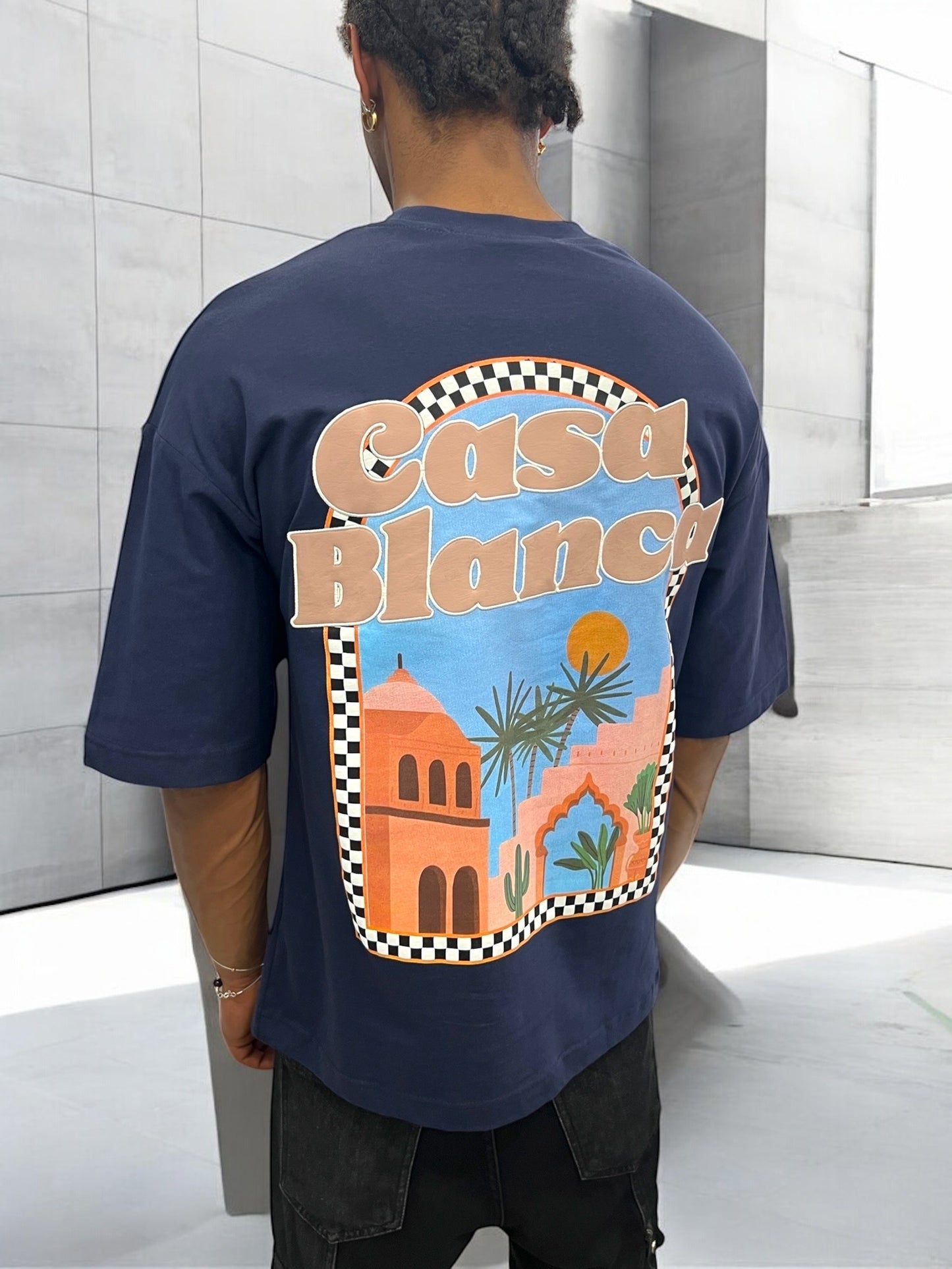 T-shirt CASABLANCA VICES CITY - bleu marine