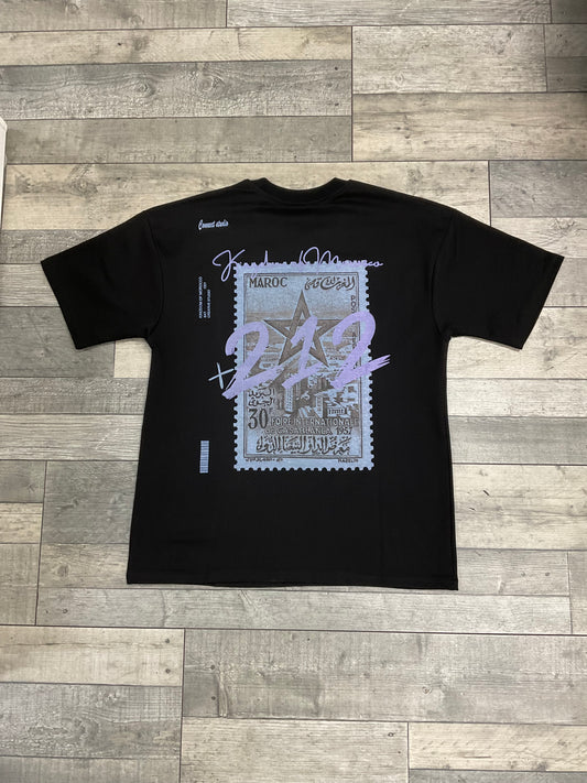 T-SHIRT - KINGDOM OF MORROCO - Timbre +212 - Noir Spécial Production