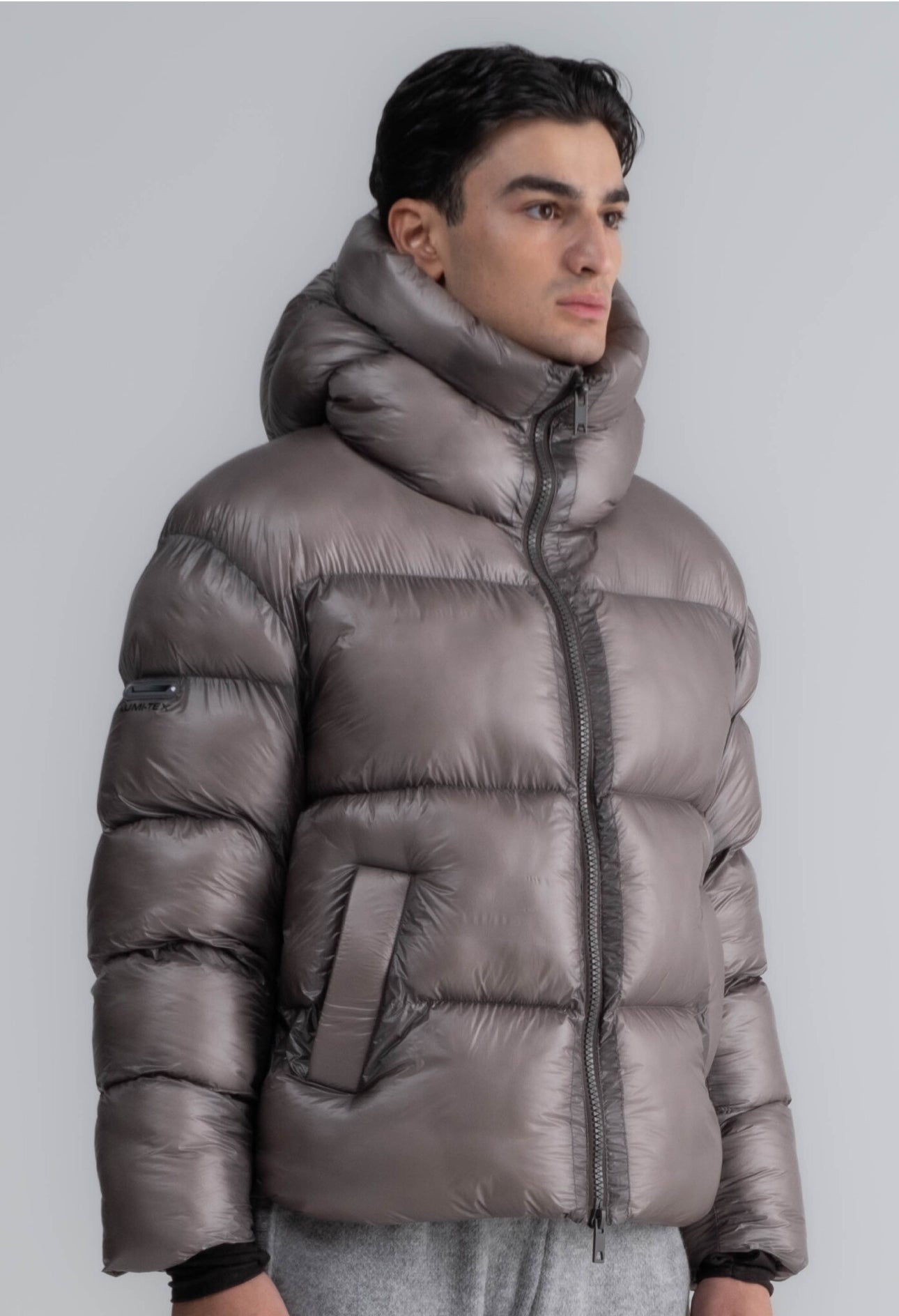 LUMI3RE Doudoune Cloudy Nylon Hooded Jacket Grey