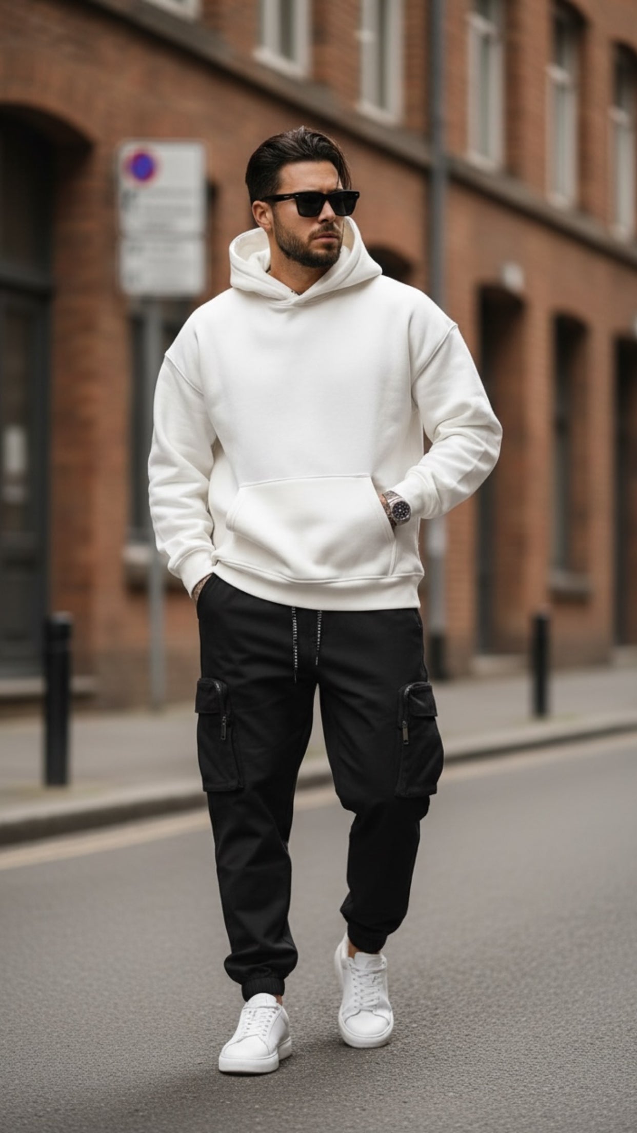 Bill Tornade Paris - Pantalon Cargo Jogger – Poches Zippées – Stretch - RÉF : 19960