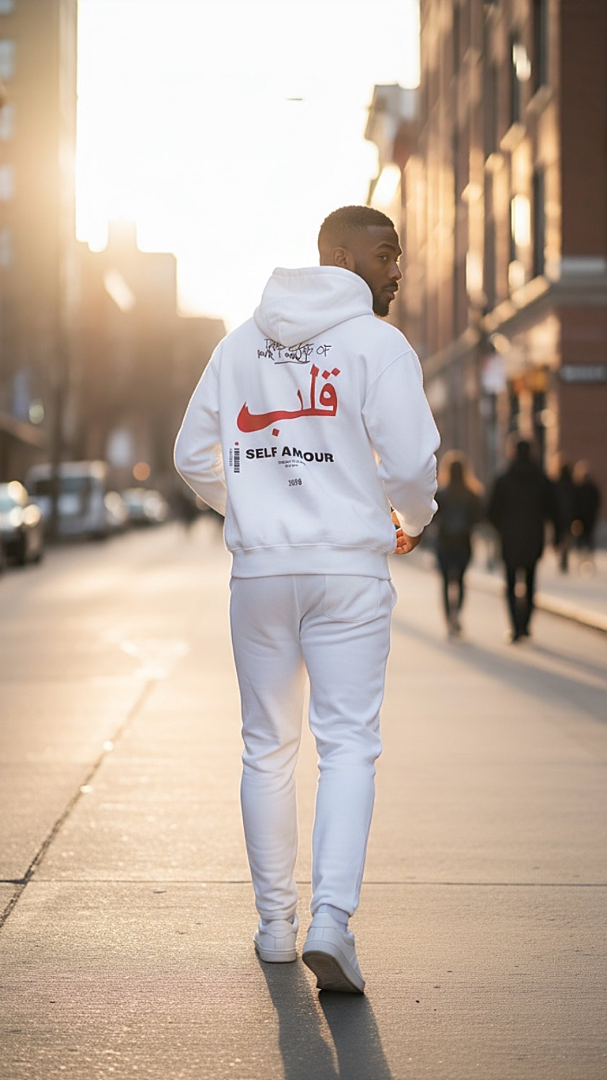 Ensemble Jogging “Self Amour” — Hoodie & Jogger (Noir / Écru )