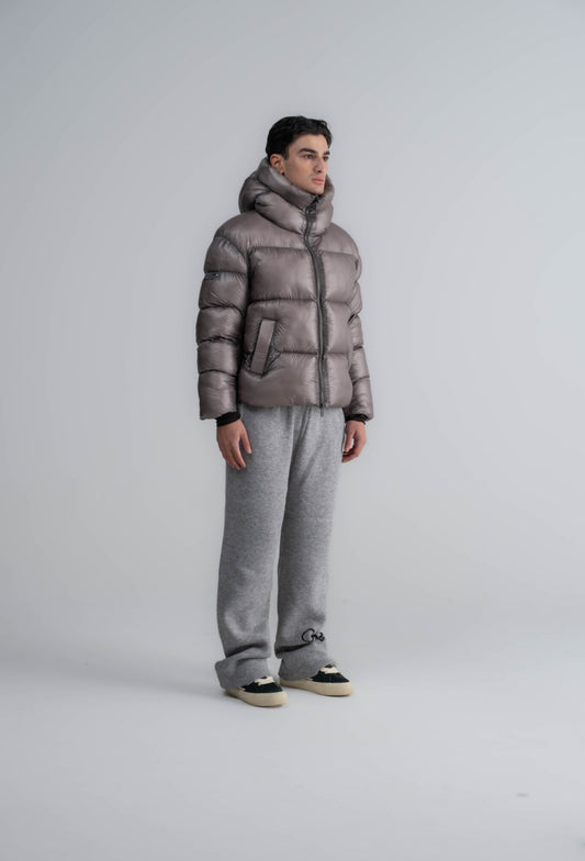 LUMI3RE Doudoune Cloudy Nylon Hooded Jacket Grey