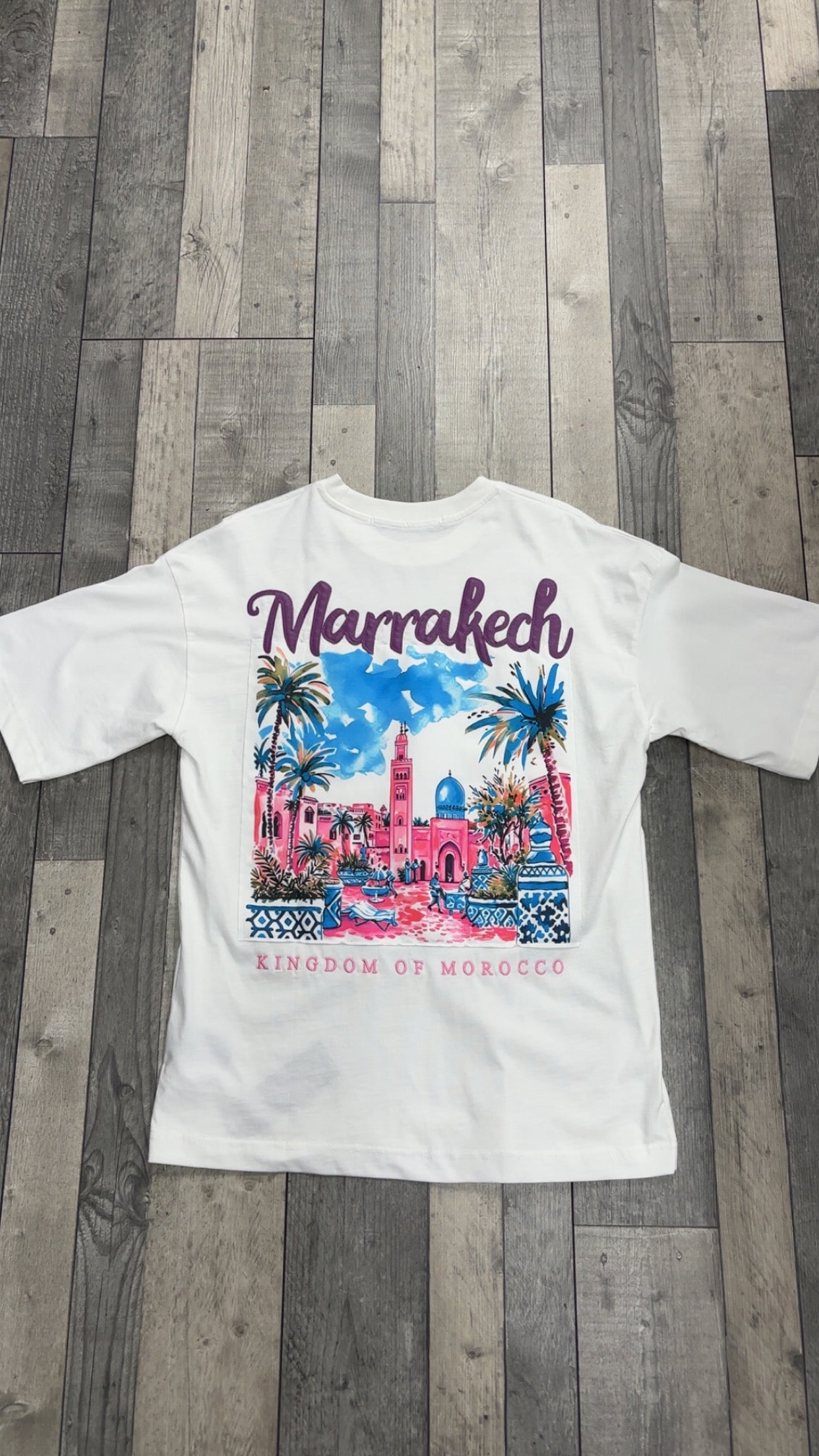 T-shirt MARRAKESH KINGDOM OF MOROCCO - blanc cassé