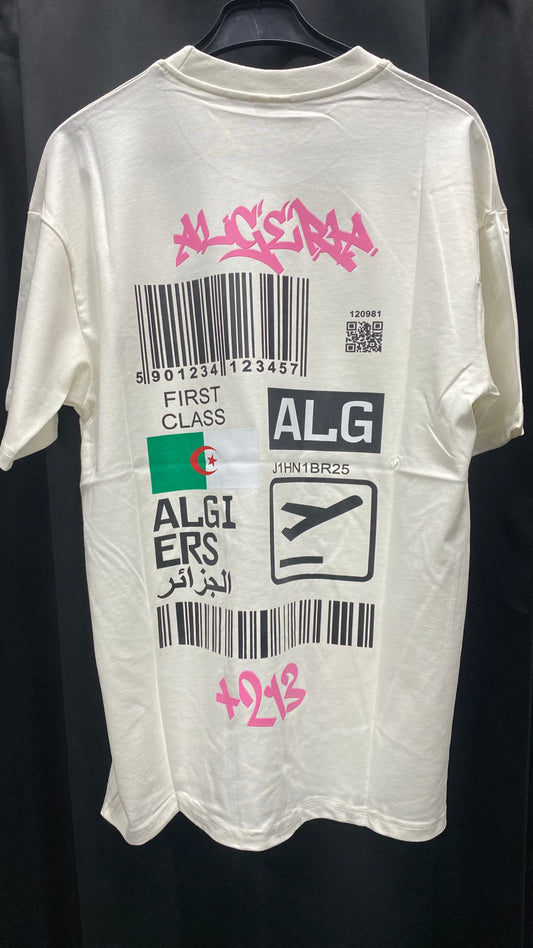 T-shirt Algeria – Boarding Pass Édition ( Blanc)