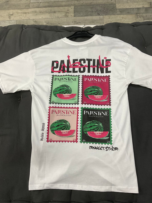 T SHIRT PALESTINE PASTÈQUES - BLANC