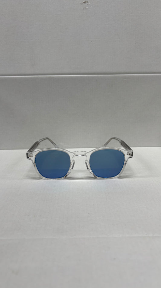 Lunettes 100% UV PROTECTION - bleu foncée argent
