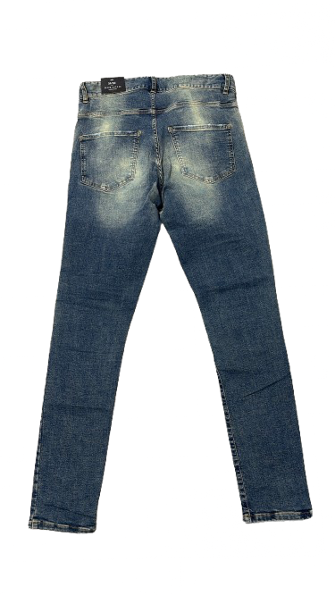 BORAGIO -  PANTALON DENIM BLEU DÉLAVÉ