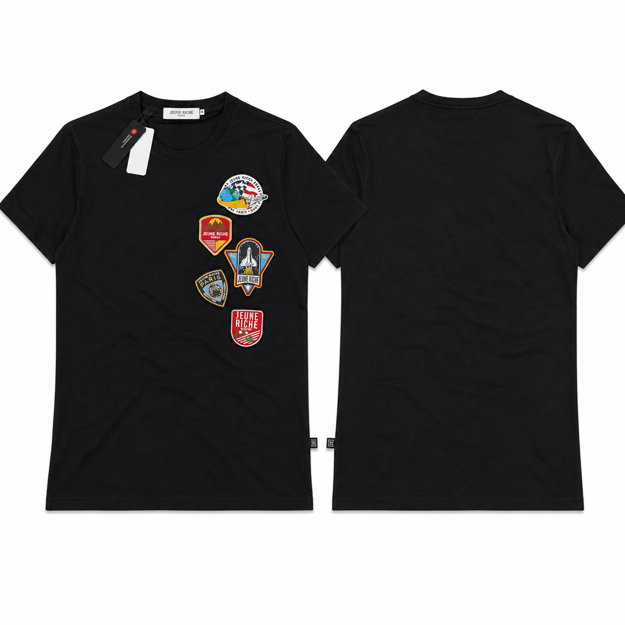 T-shirt Jeune Riche Paris Blanc – Patchs CITY BLACK Brodés Premium