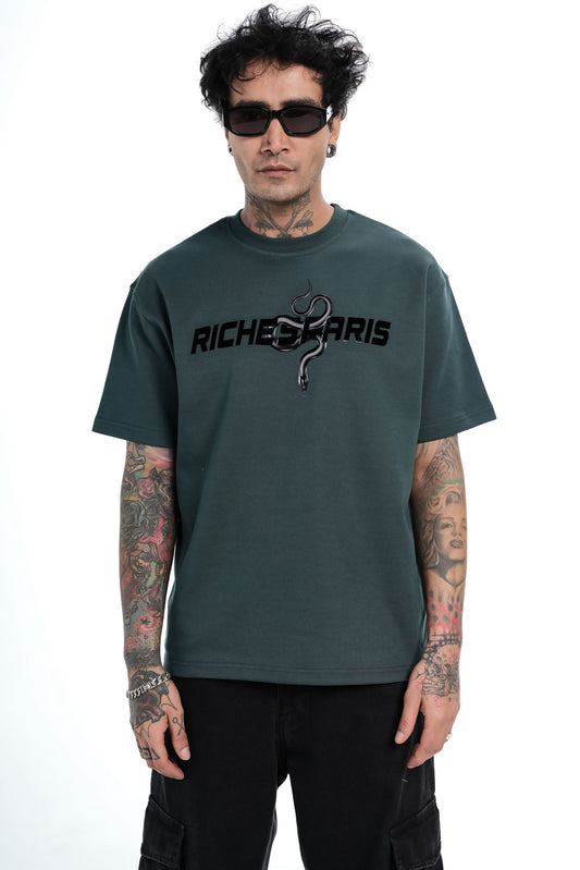 T-shirt Riches Paris Vert Réf: RCH-881 (Serpent)