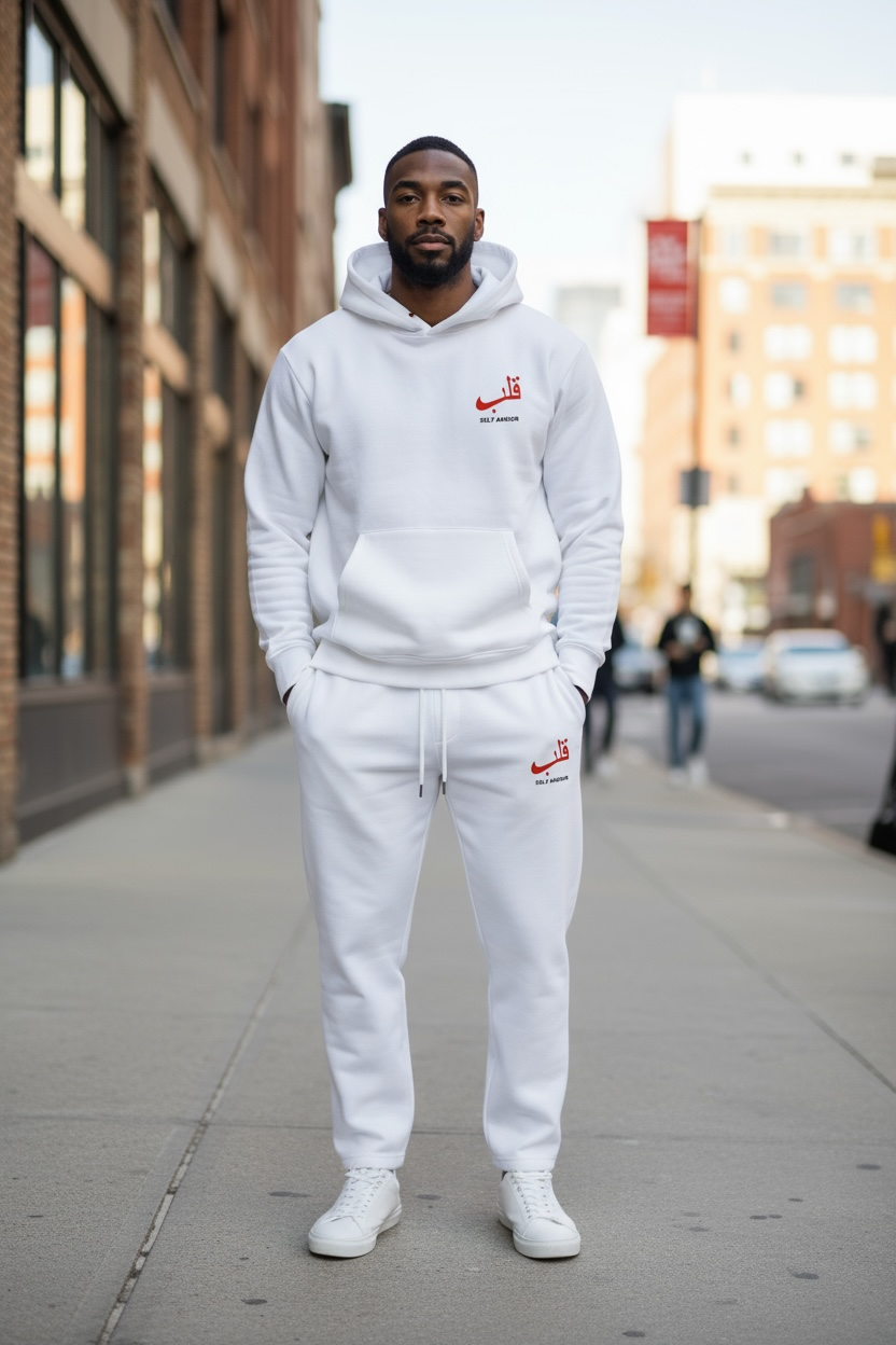 Ensemble Jogging “Self Amour” — Hoodie & Jogger (Noir / Écru )