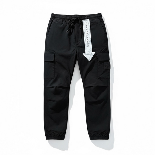 FUSIONAL – Pantalon cargo imperméable LL06 (Noir) | Hyper chaud & coupe-vent | Idéal livreurs & mobilité urbaine
