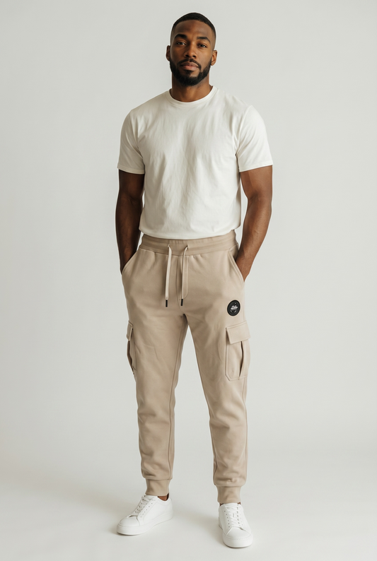 Bas de Jogging Cargo - Helvetica Aksel - BEIGE