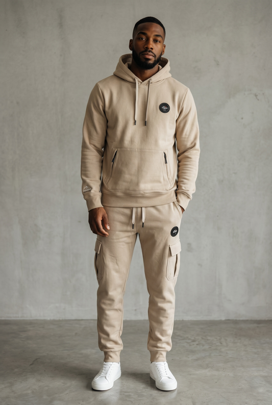 Sweat à Capuche - Helvetica Domingo  - BEIGE