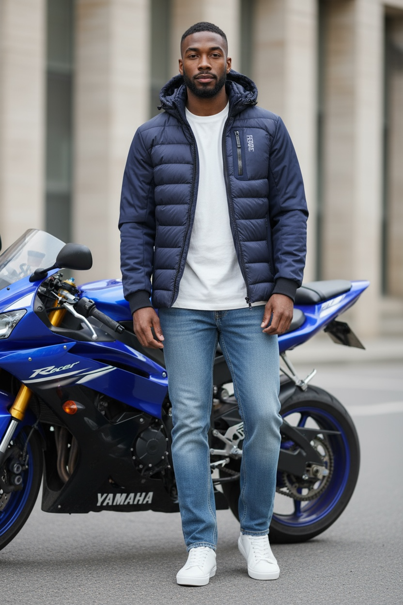 Gianfranco FERRE – Doudoune Hybride à Capuche Homme