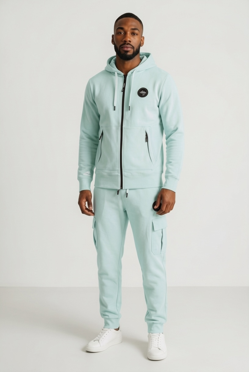 Veste à Capuche Zippé - Helvetica Keneth - Nil/Bleu