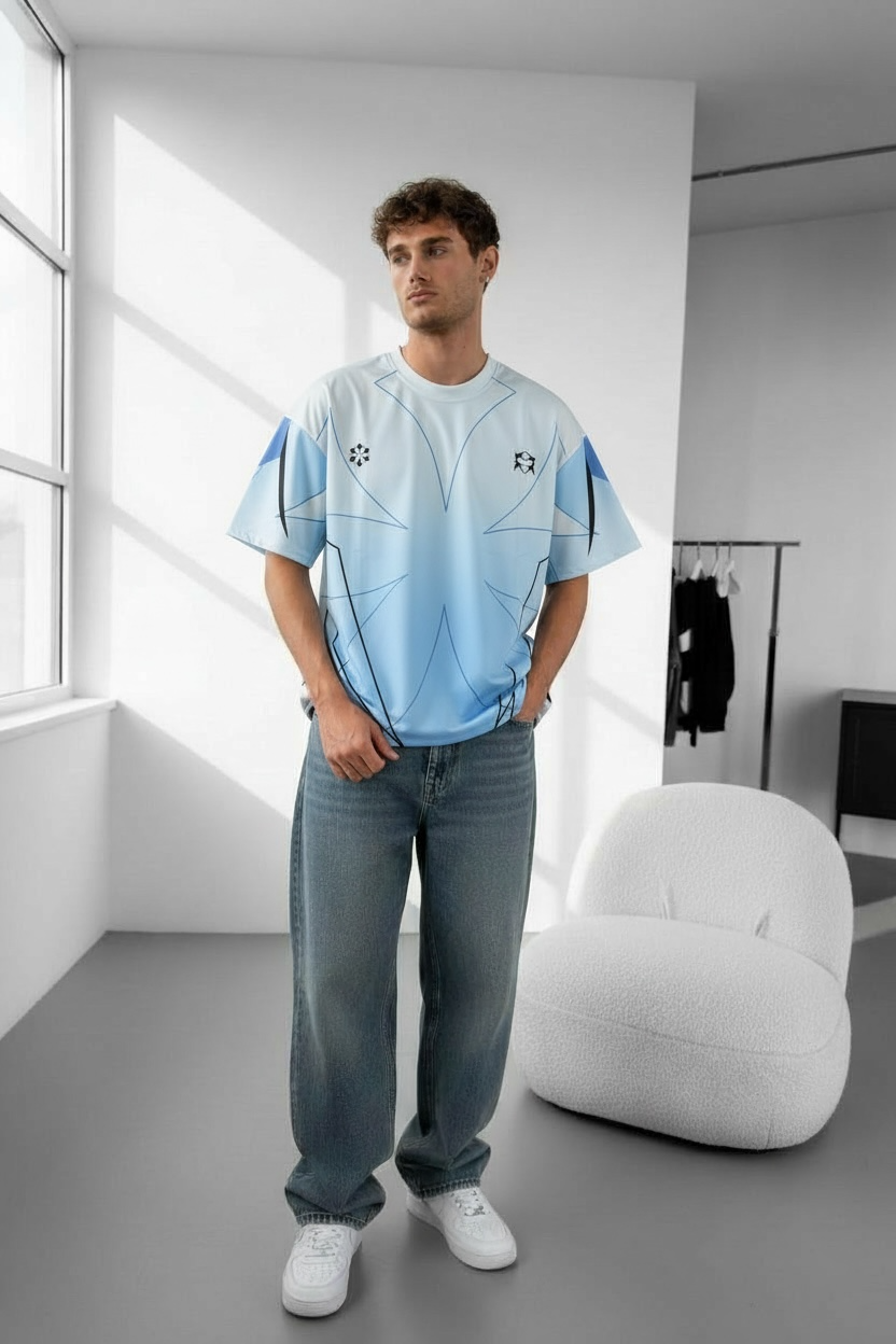 T-shirt Oversize Épais 350 GSM Connect Studio Paris – 006 Neo (Bleu, Noir, Gris)