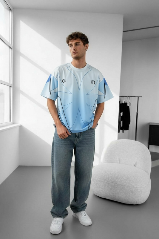 T-shirt Oversize Épais 350 GSM Connect Studio Paris – 006 Neo (Bleu, Noir, Gris)