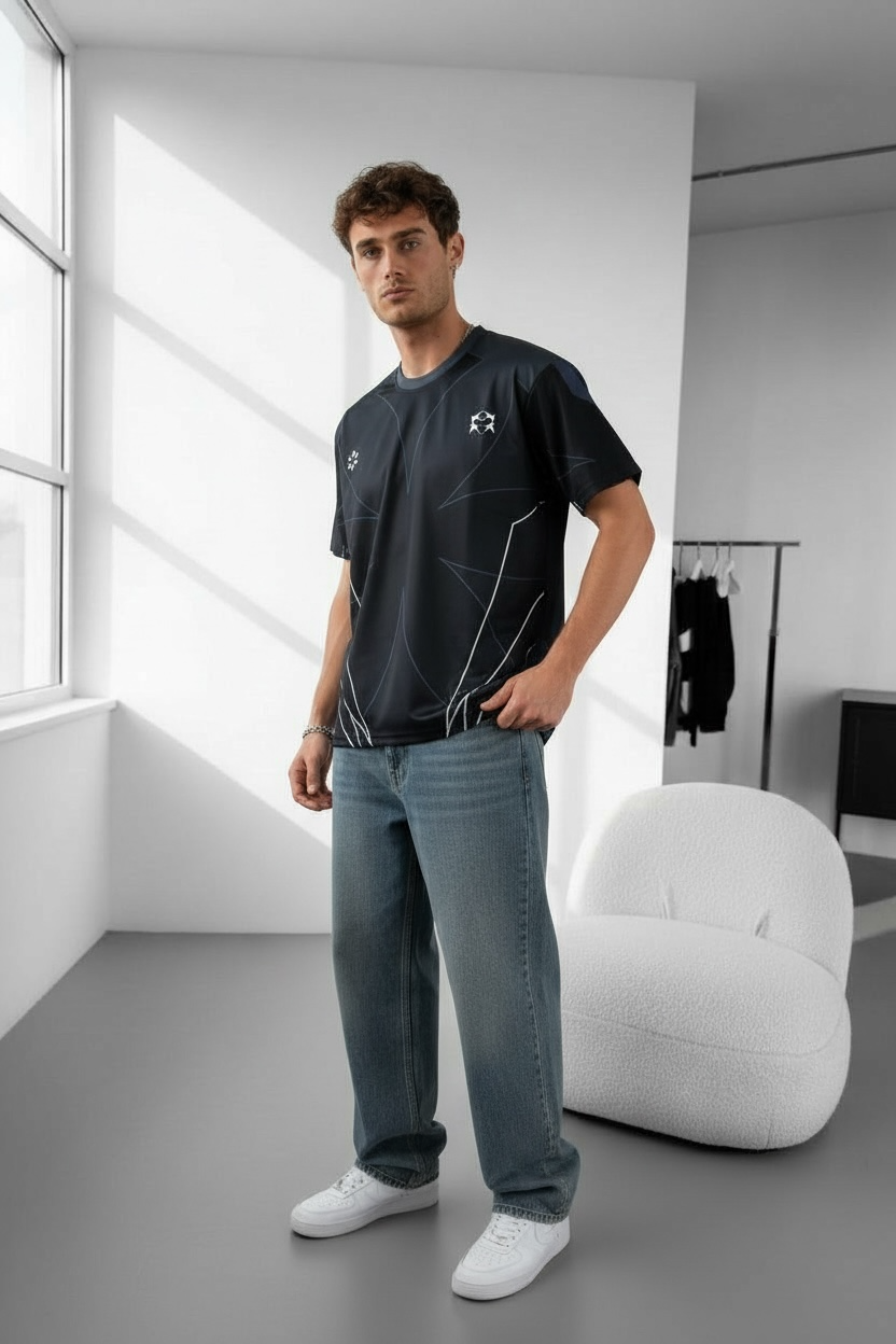 T-shirt Oversize Épais 350 GSM Connect Studio Paris – 006 Neo (Bleu, Noir, Gris)