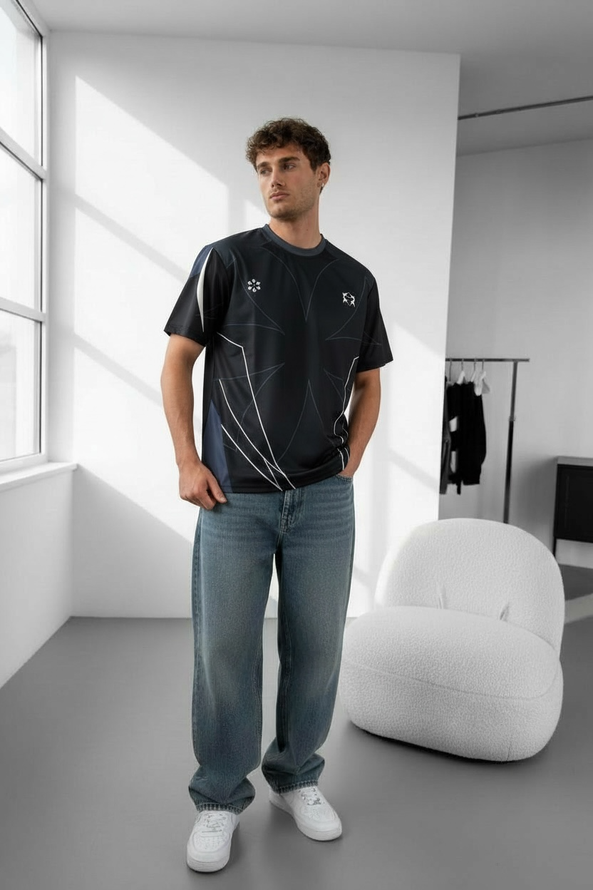 T-shirt Oversize Épais 350 GSM Connect Studio Paris – 006 Neo (Bleu, Noir, Gris)