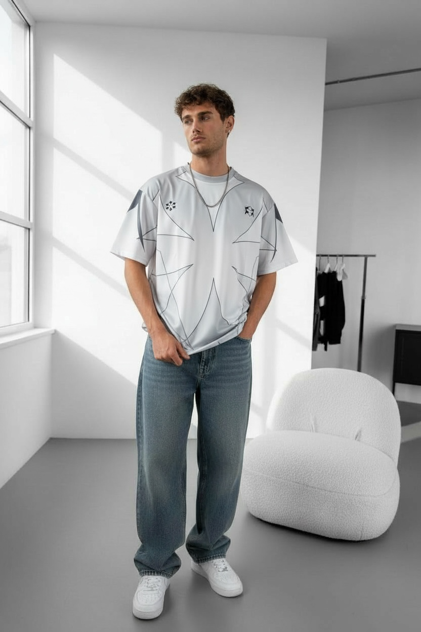 T-shirt Oversize Épais 350 GSM Connect Studio Paris – 006 Neo (Bleu, Noir, Gris)