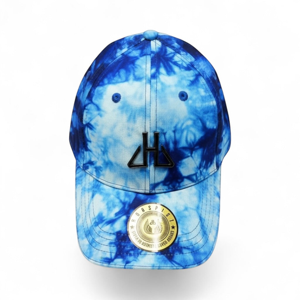 Casquette Horspist Paris – Modèle London Santorin – Tie & Dye Bleu