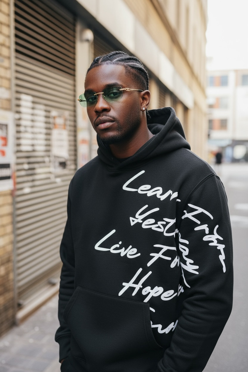 Maksim – Hoodie « Learn From » Noir | Sweat à Capuche Unisexe