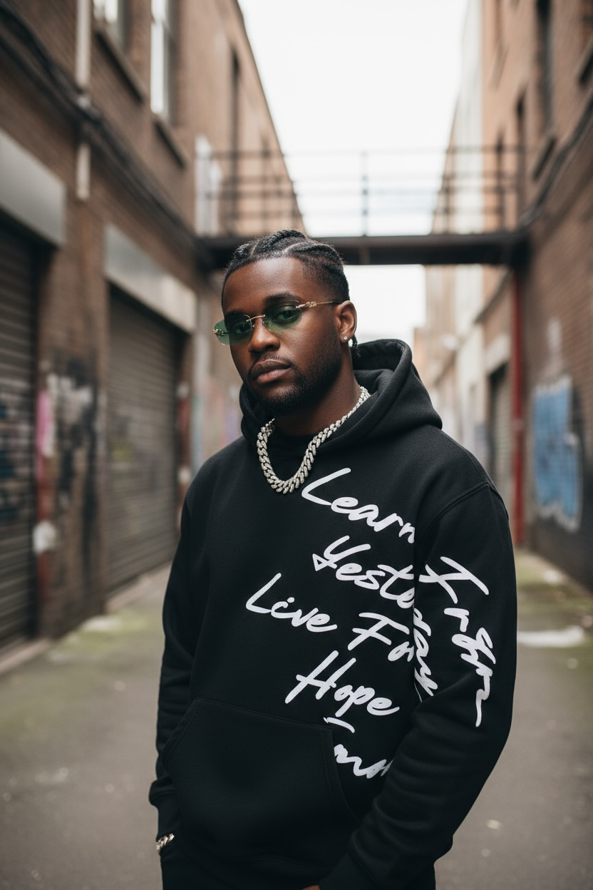 Maksim – Hoodie « Learn From » Noir | Sweat à Capuche Unisexe