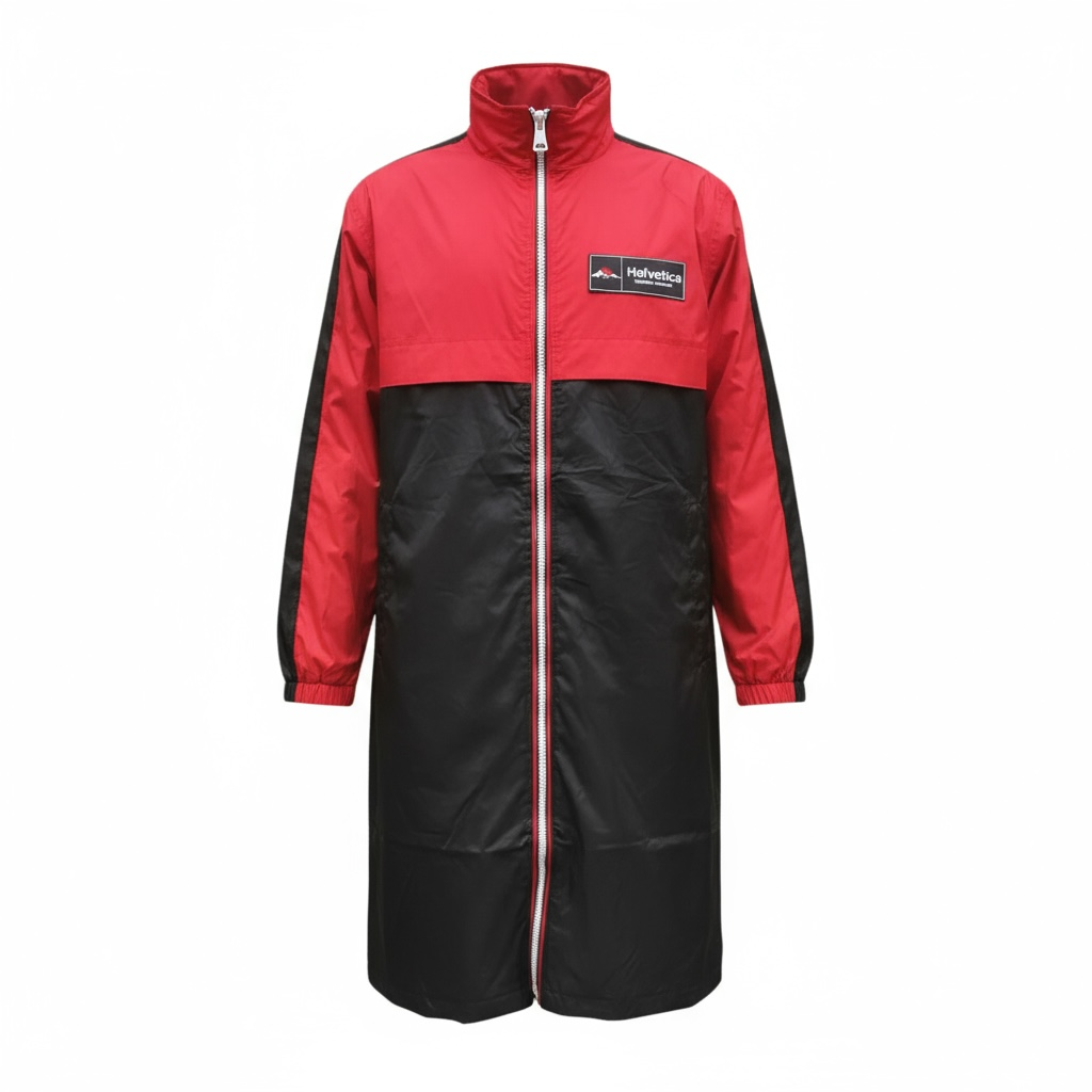 HELVETICA Mountain Pioneers – Veste imperméable NEUILLY (Black/Blue & Black/Red) | Capuche zippée dans le col, packable
