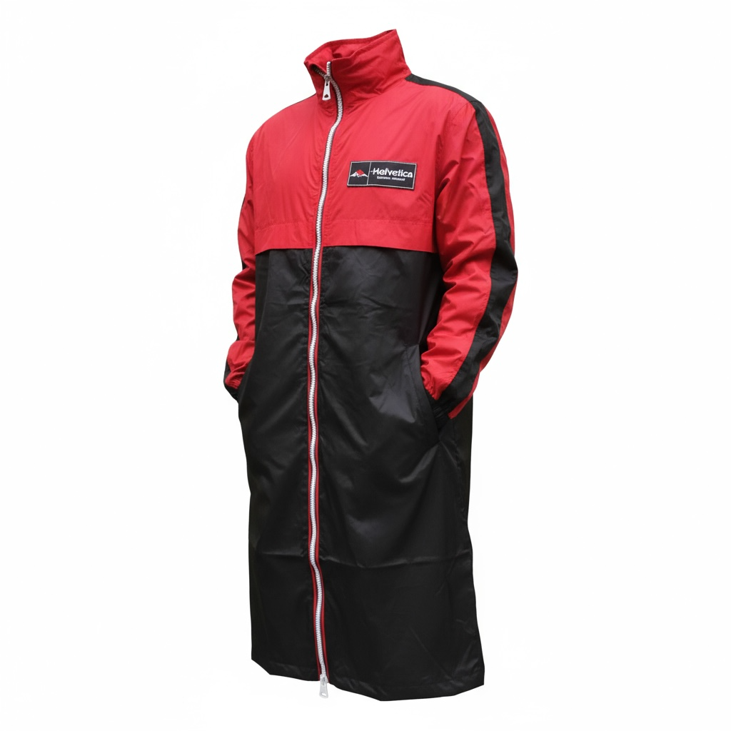 HELVETICA Mountain Pioneers – Veste imperméable NEUILLY (Black/Blue & Black/Red) | Capuche zippée dans le col, packable