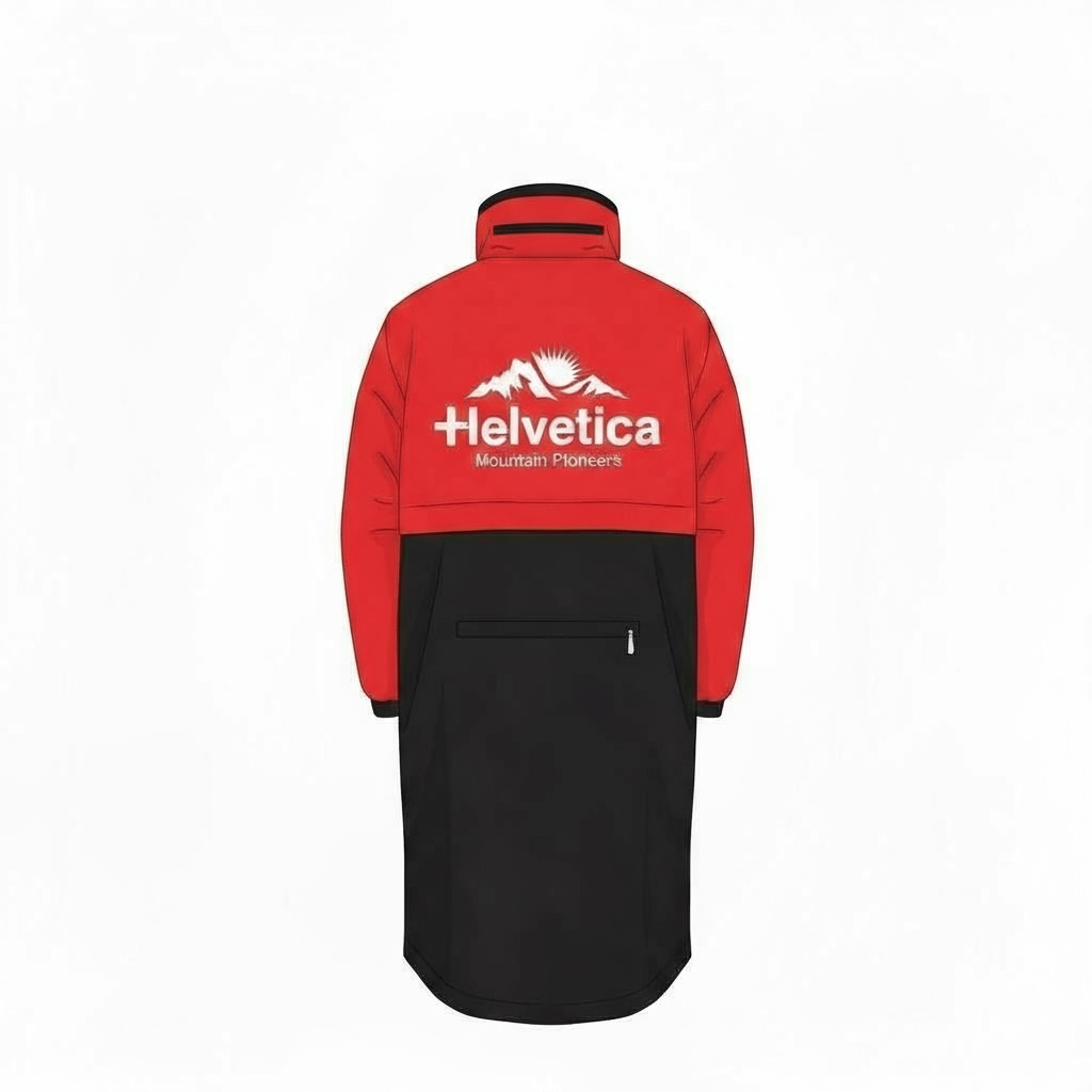 HELVETICA Mountain Pioneers – Veste imperméable NEUILLY (Black/Blue & Black/Red) | Capuche zippée dans le col, packable