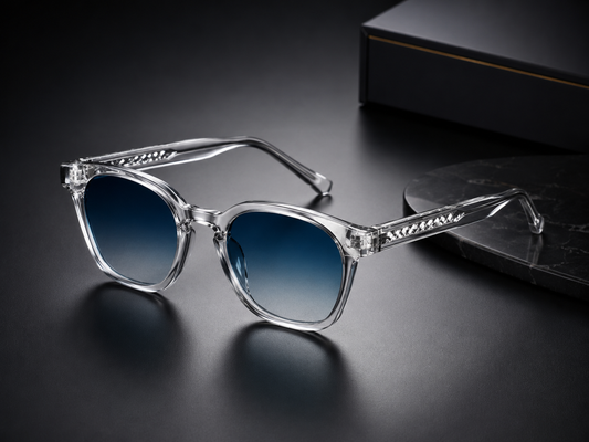 Lunettes de Soleil - 100% UV PROTECTION Teinte dégradé Bleu foncé