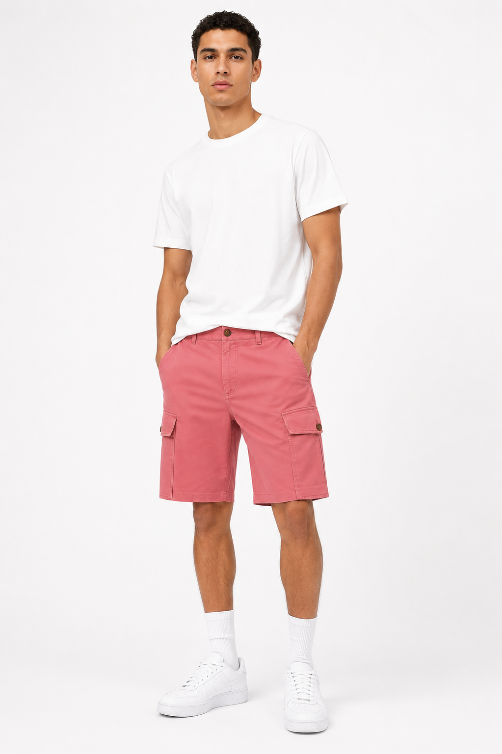 Short IM BRIAN - Camicia Bermuda Cipolla/Corail