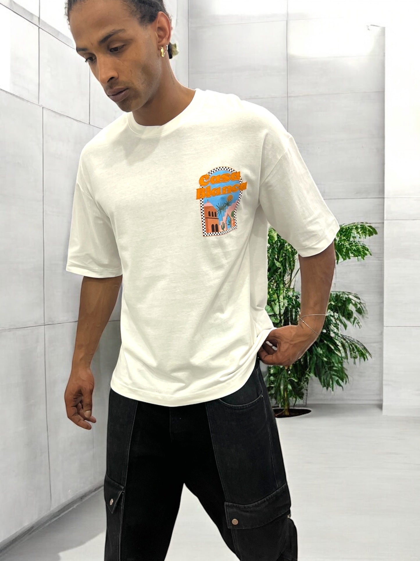 T-shirt CASABLANCA VICES CITY - Écru