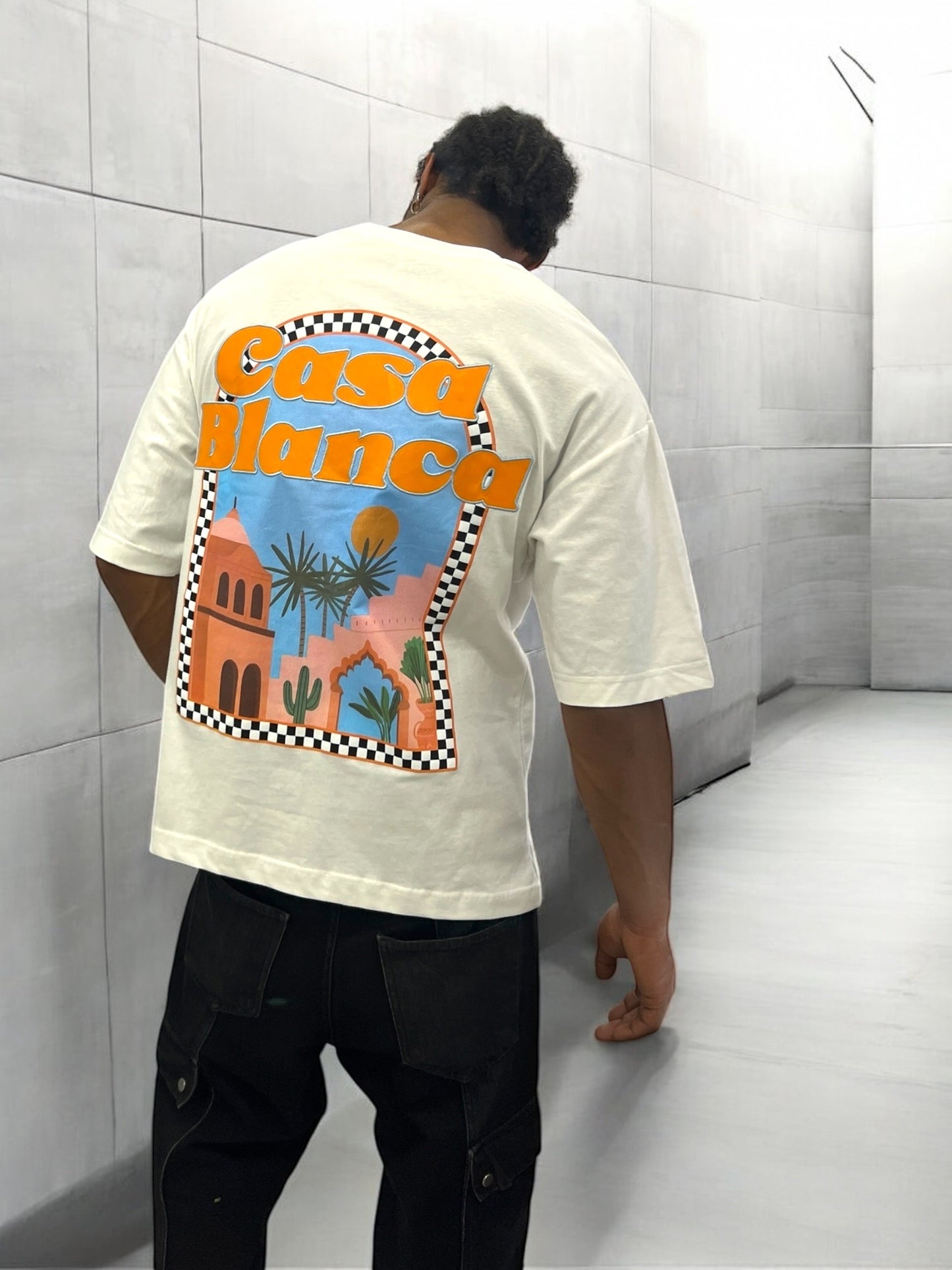 T-shirt CASABLANCA VICES CITY - Écru