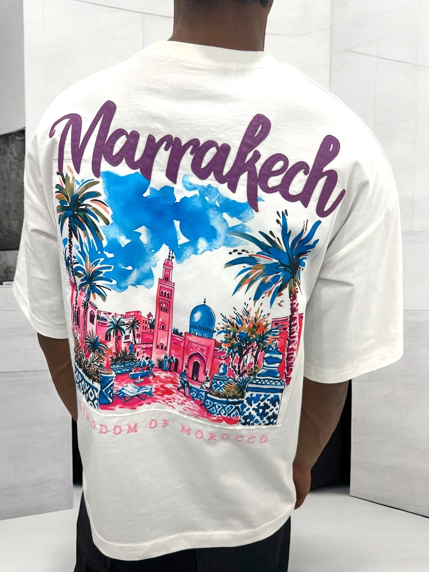 T-shirt MARRAKESH KINGDOM OF MOROCCO - blanc cassé
