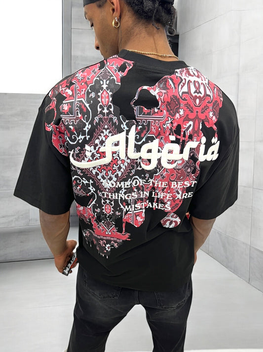 T-shirt “Algeria” visuel berbère brodé - Noir