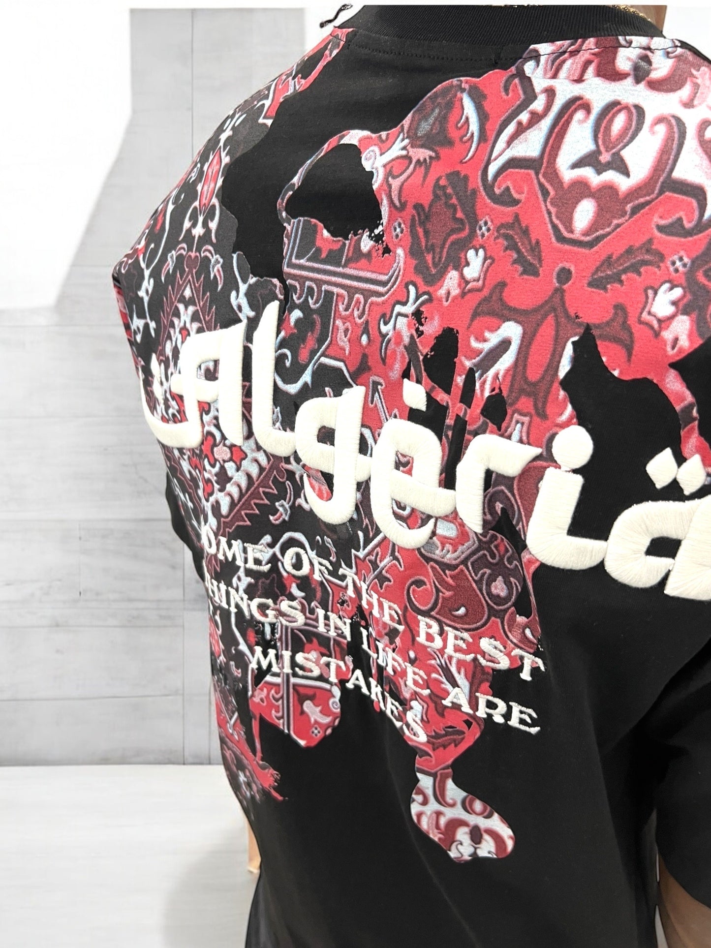 T-shirt “Algeria” visuel berbère brodé - Noir